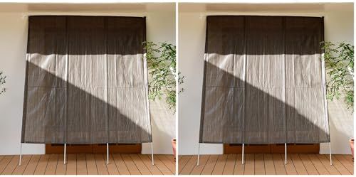 山善(YAMAZEN) 日よけ 洋風たてす 200×300cm 目隠し 日除け サンシェード すだれ オーニング 節電 省エネ ベランダ 紫外線カット ブラウン GYT-2030(BR) (× 2)