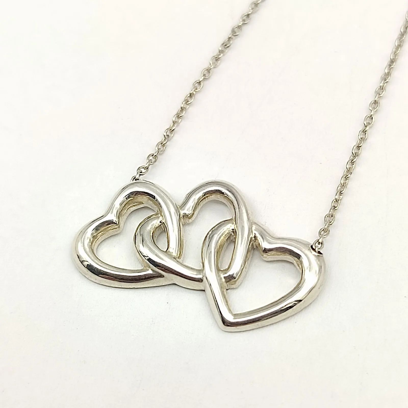 美品】TIFFANY ティファニー トリプルハートネックレス オープンハート