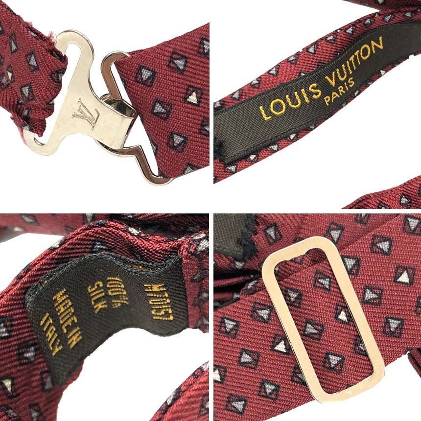 ルイヴィトン LOUIS VUITTON 蝶ネクタイ ボウタイ レンガ色 シルク 