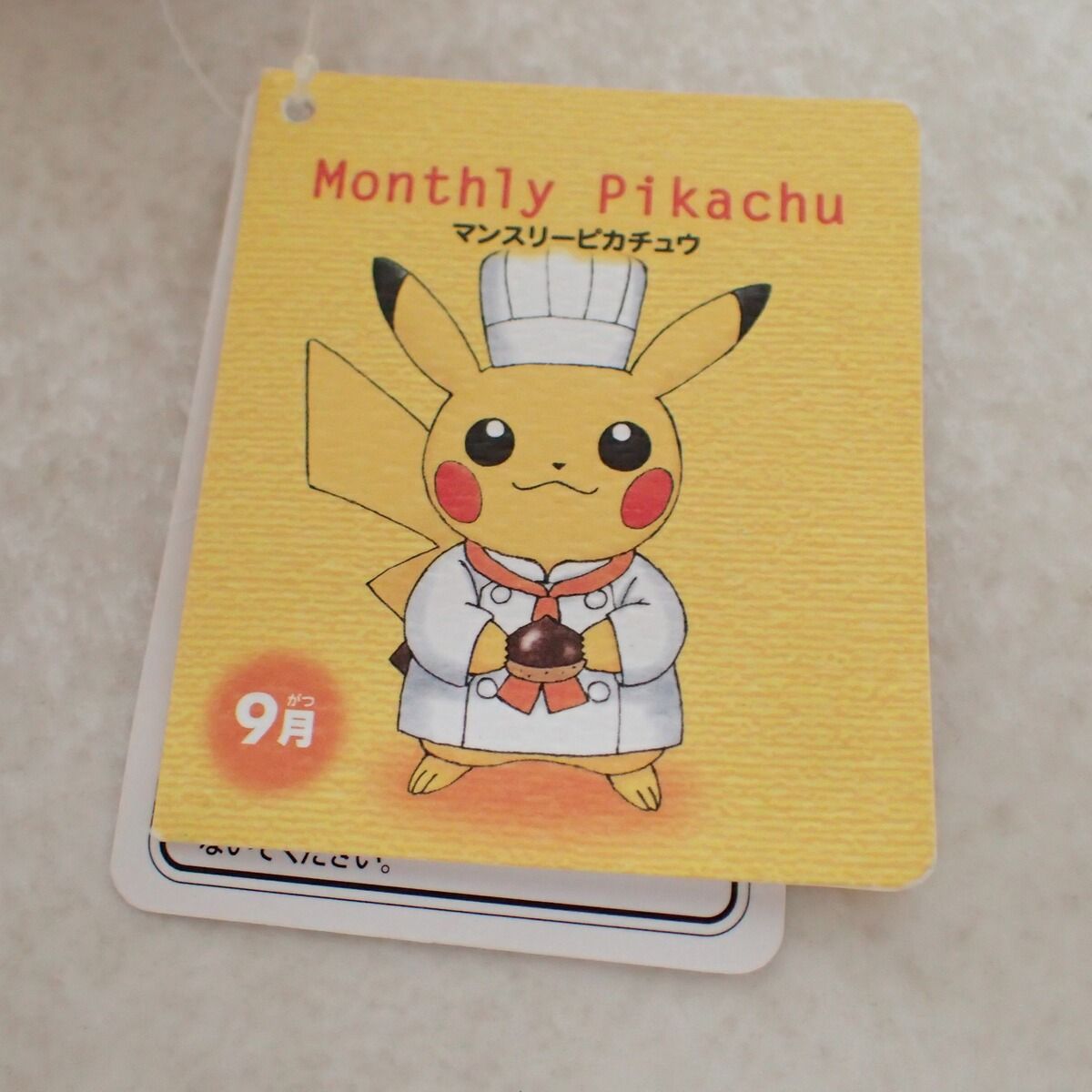 ポケモンセンター ぬいぐるみ マンスリーピカチュウ2015年 9月 紙タグ