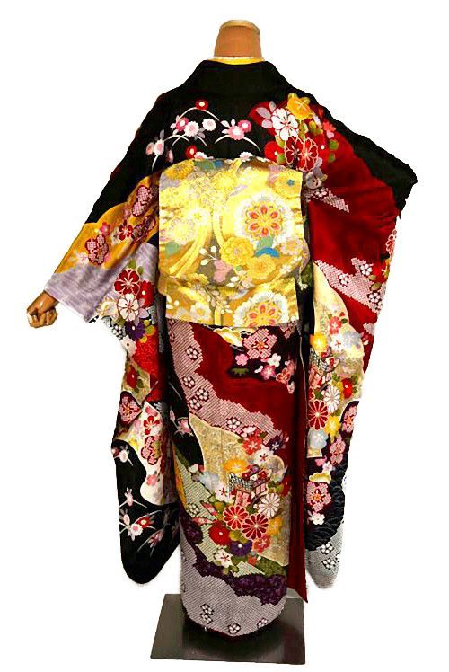 振袖 袋帯セット 中古 送料無料 最高峰 新品同様 金彩 金駒シシュウ
