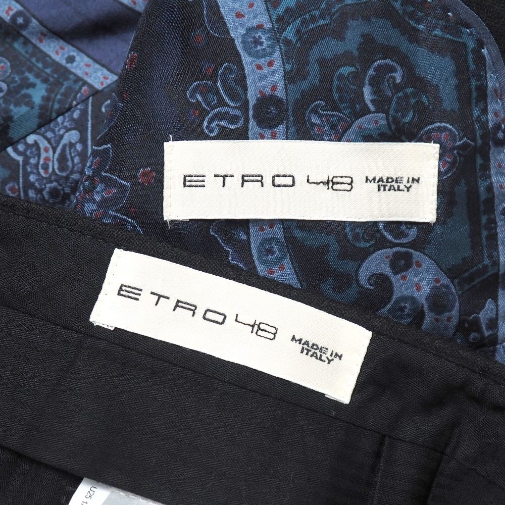 □美品□ETRO エトロ スーツ サイズ48 ペイズリー ストライプ