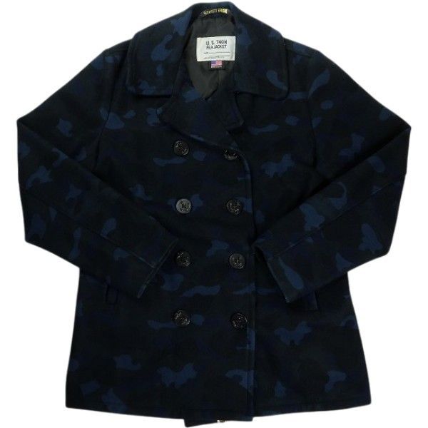 Size【XL】 A BATHING APE ア ベイシング エイプ ×Schott 740N P COAT Pコート 紺 【中古品-良い】 30011701