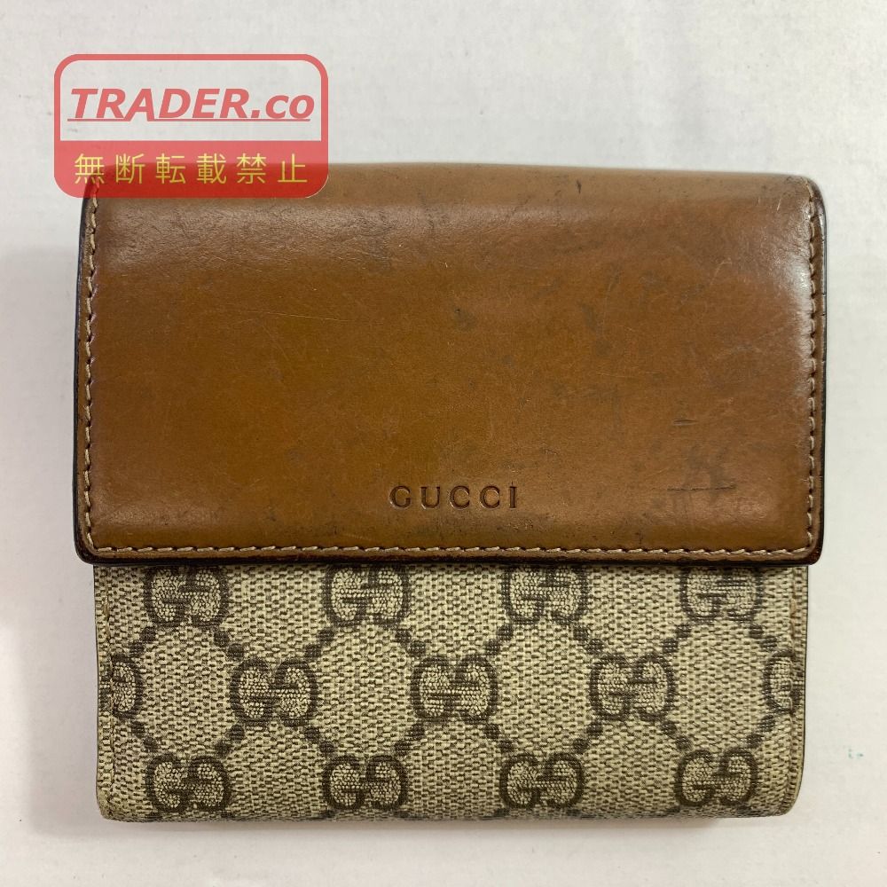 04w7285▽※【中古】GUCCI グッチ ダブルホック 二つ折り財布 GG