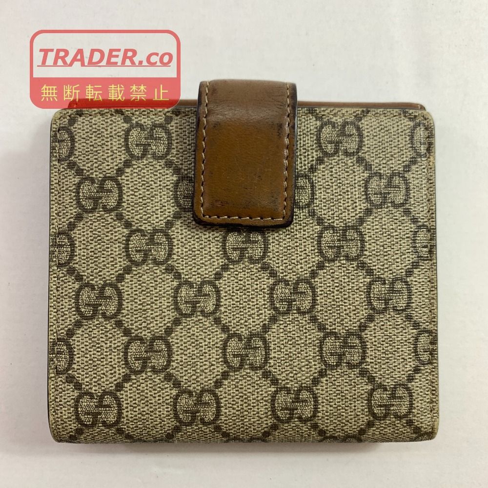 04w7285▽※【中古】GUCCI グッチ ダブルホック 二つ折り財布 GG
