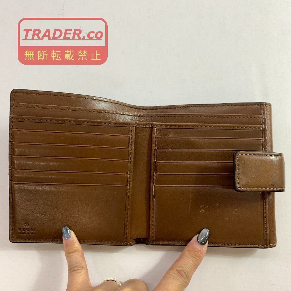 04w7285▽※【中古】GUCCI グッチ ダブルホック 二つ折り財布 GG