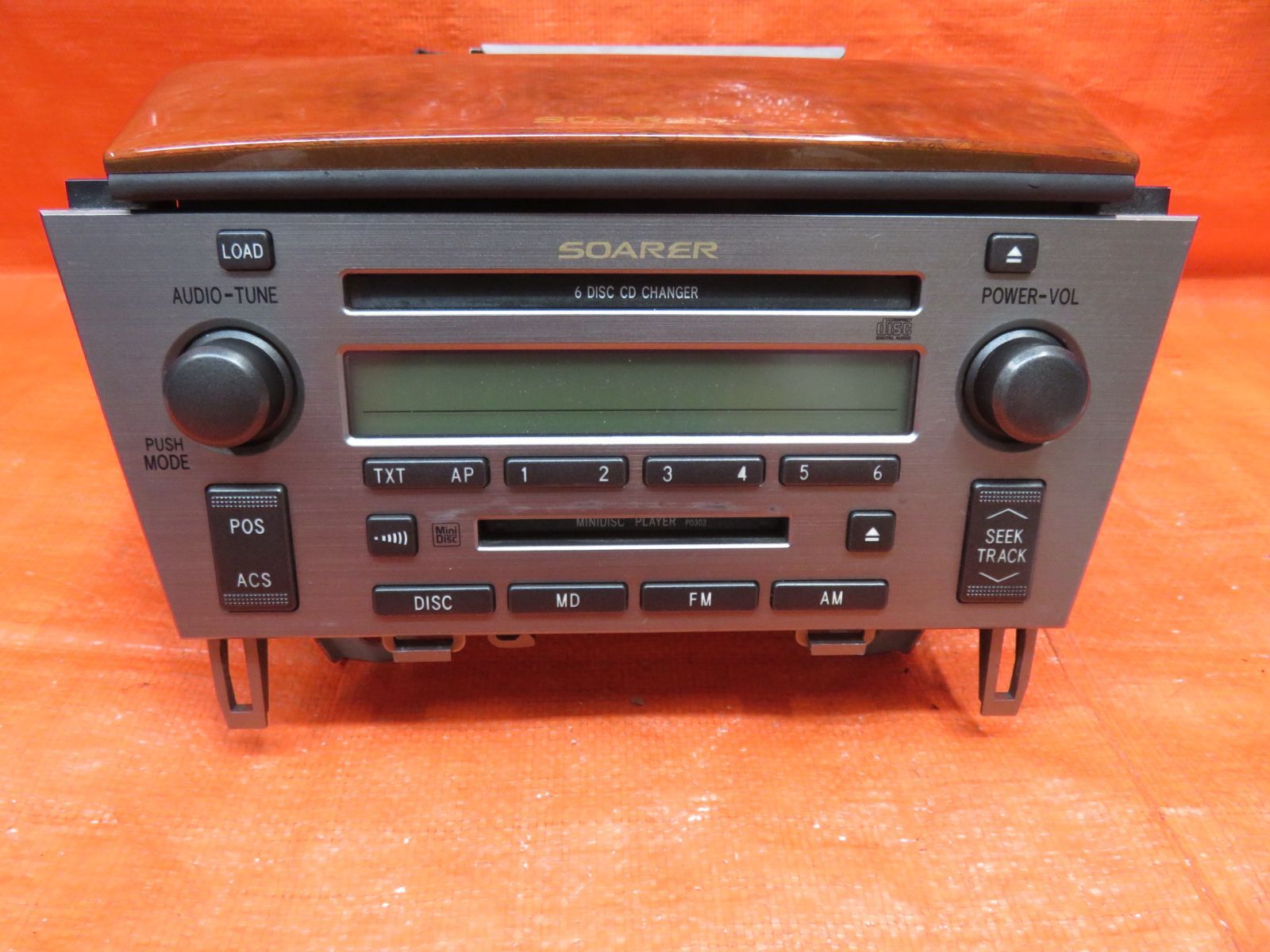 LF763* 動作OK ソアラ UZZ40/前期 木目調 開閉式オーディオパネル 6連