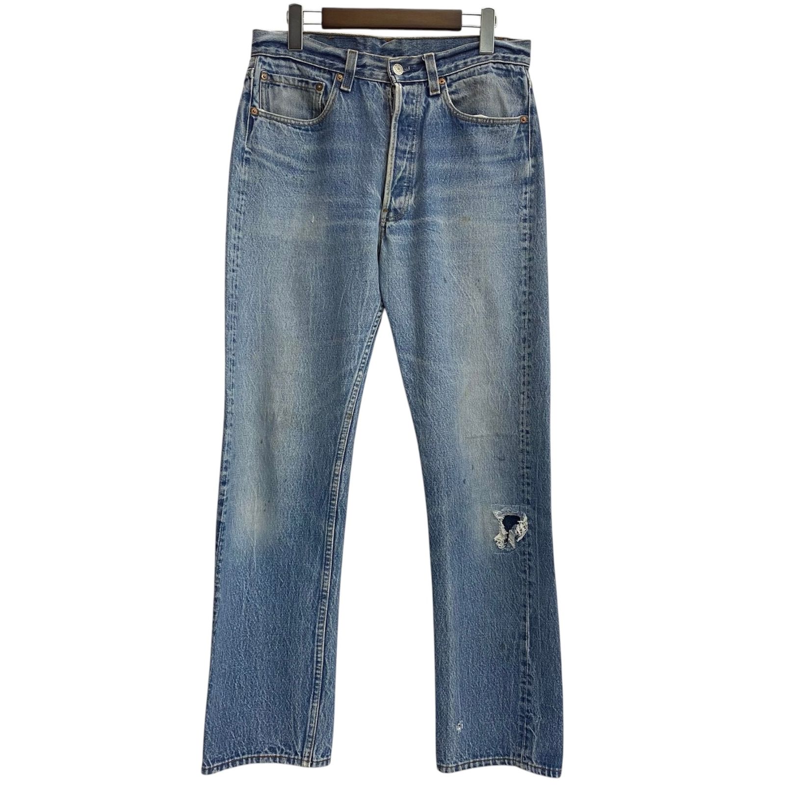 リーバイス Levi's 80's 501 USA製 レギュラー 552刻印 アイスブルー デニム ブルー W33 L34サイズ 201MB-1542 VB