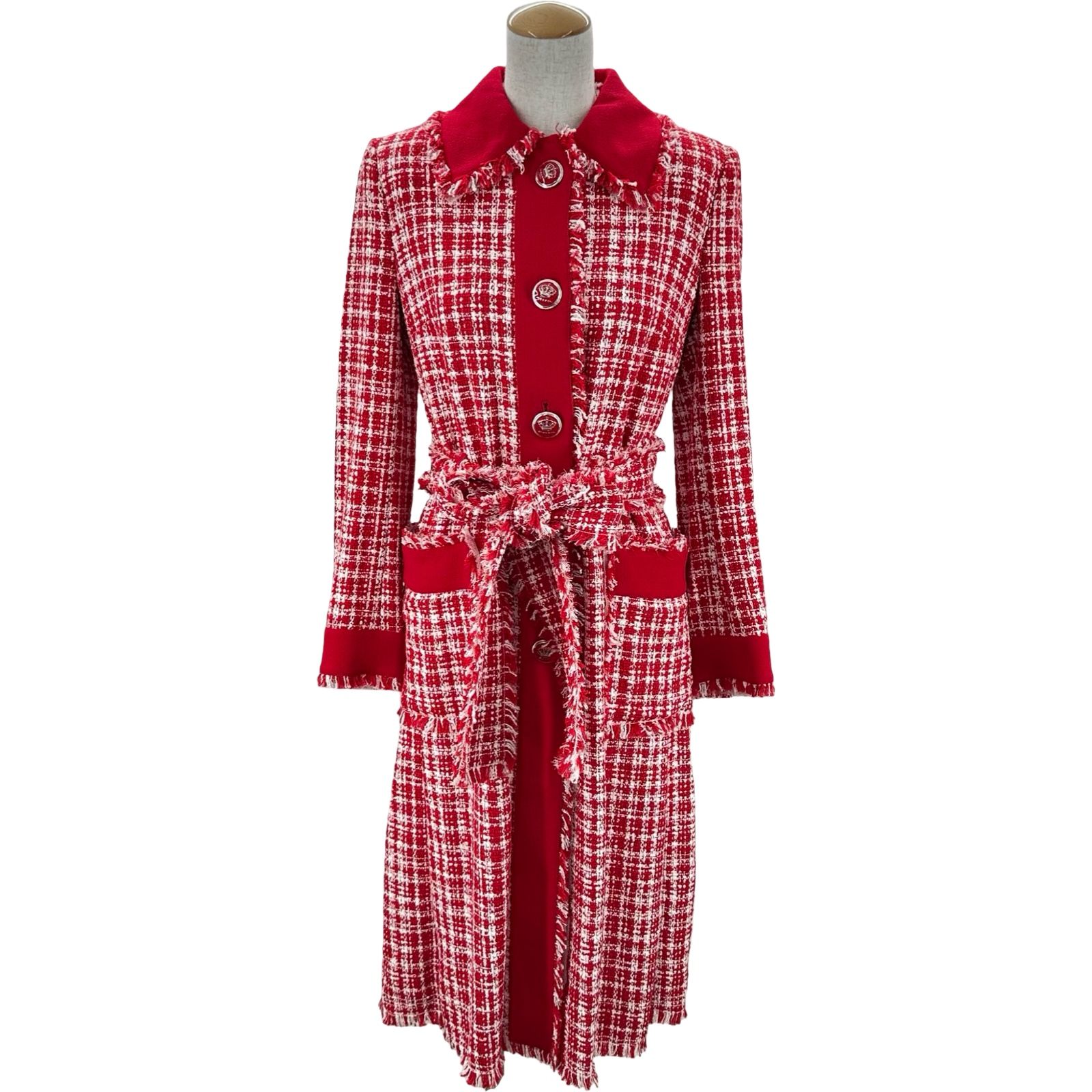 ドルチェ＆ガッバーナ Dolce & Gabbana ツイードコート F0AA4T レッド コットン レディース その他アウター