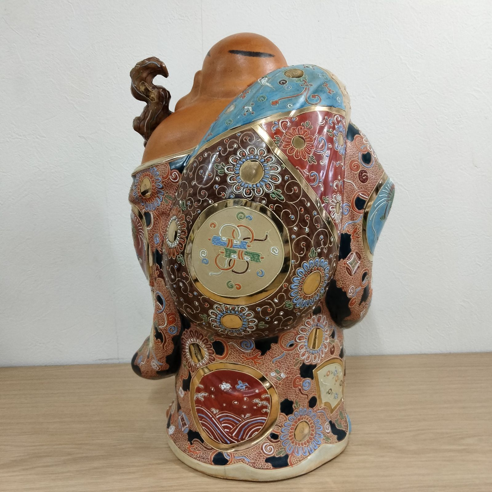 N-7321] 九谷焼 七福神 布袋尊 布袋様 置き物 縁起物 約43? 布袋様