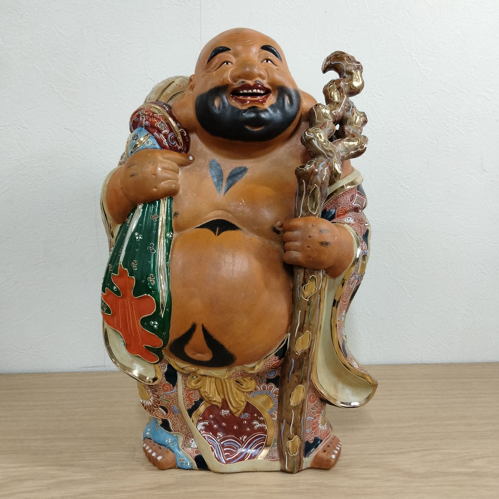 N-7321] 九谷焼 七福神 布袋尊 布袋様 置き物 縁起物 約43㎝ - メルカリ