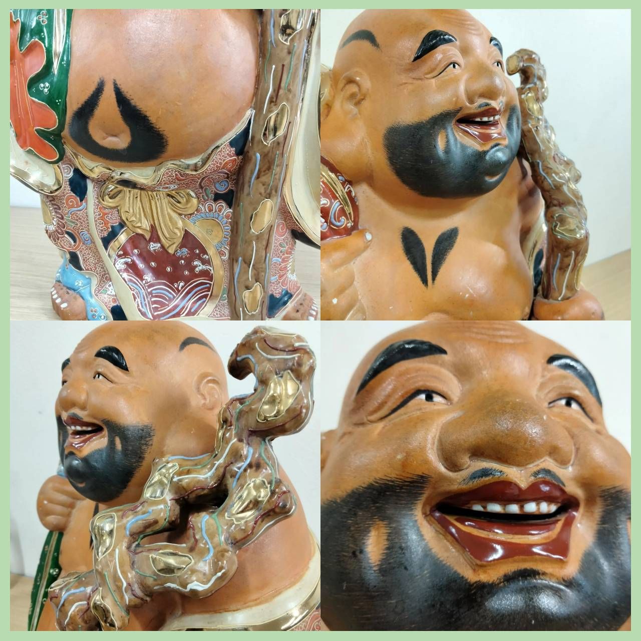 九谷焼 布袋様 置物 縁起物 飾り物 七福神 N-7321] 九谷焼 七福神 布袋尊 布袋様 置き物 縁起物 約43? 布袋様