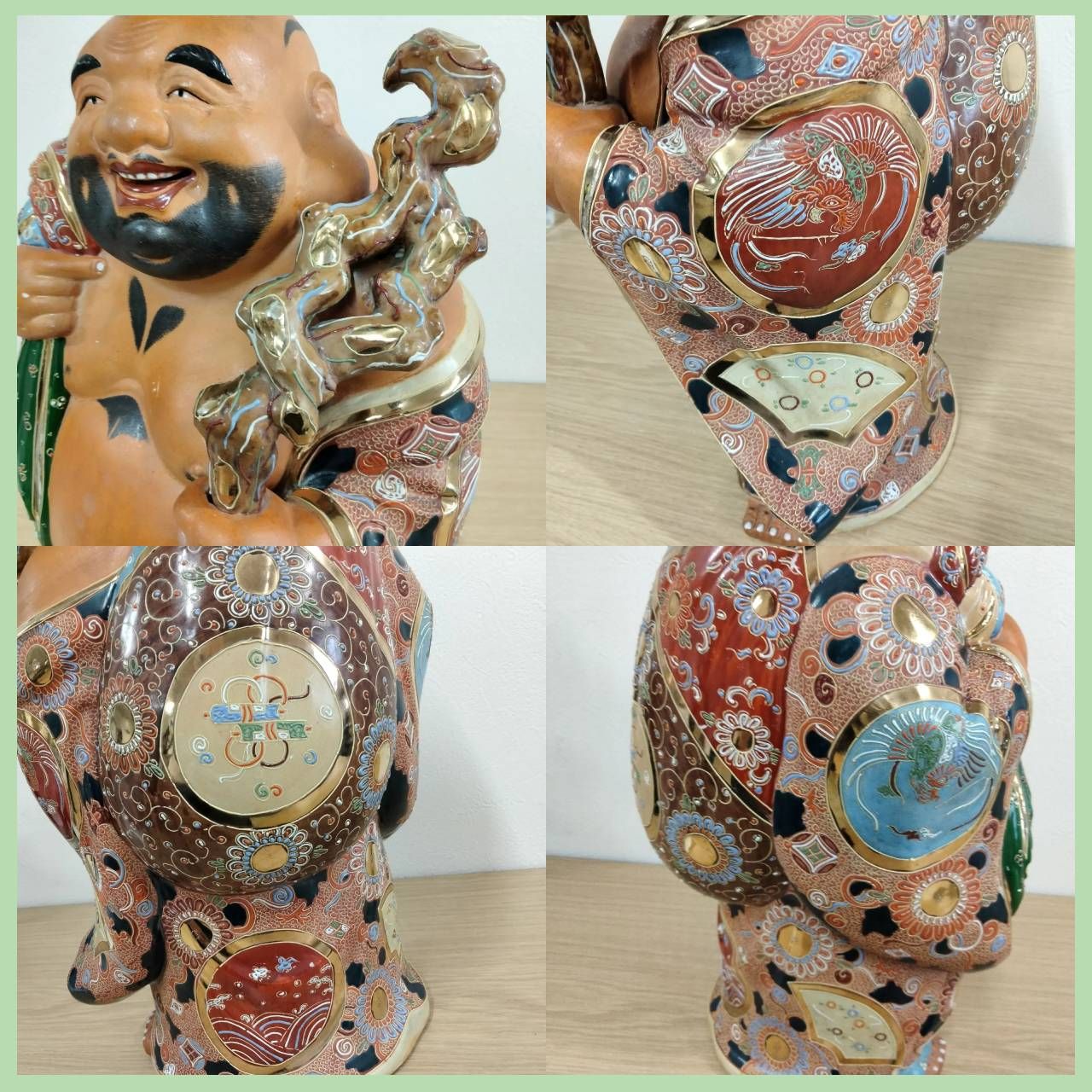 九谷焼 布袋様 置物 縁起物 飾り物 七福神 N-7321] 九谷焼 七福神 布袋尊 布袋様 置き物 縁起物 約43? 布袋様