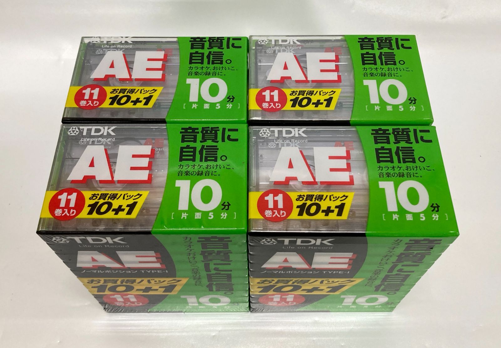 〇未開封 TDK AE カセットテープ 10分 11巻入×4パック 計44本 AE