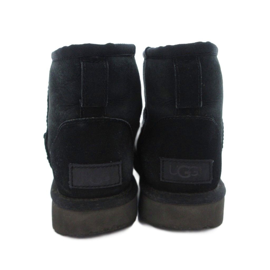 アグ UGG ショートブーツ ムートン スエード 黒 ブラック 23cm /FF