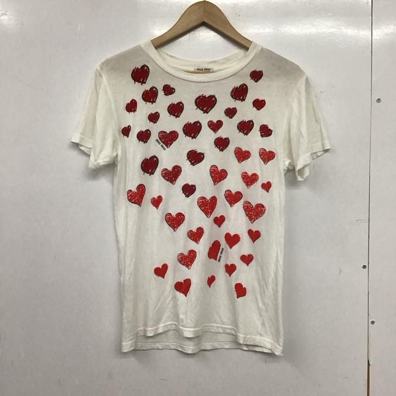miu miu ミュウミュウ カットソー 半袖 ハートTシャツ Valentine