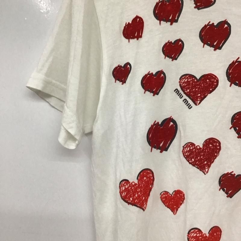 miu miu ミュウミュウ カットソー 半袖 ハートTシャツ Valentine