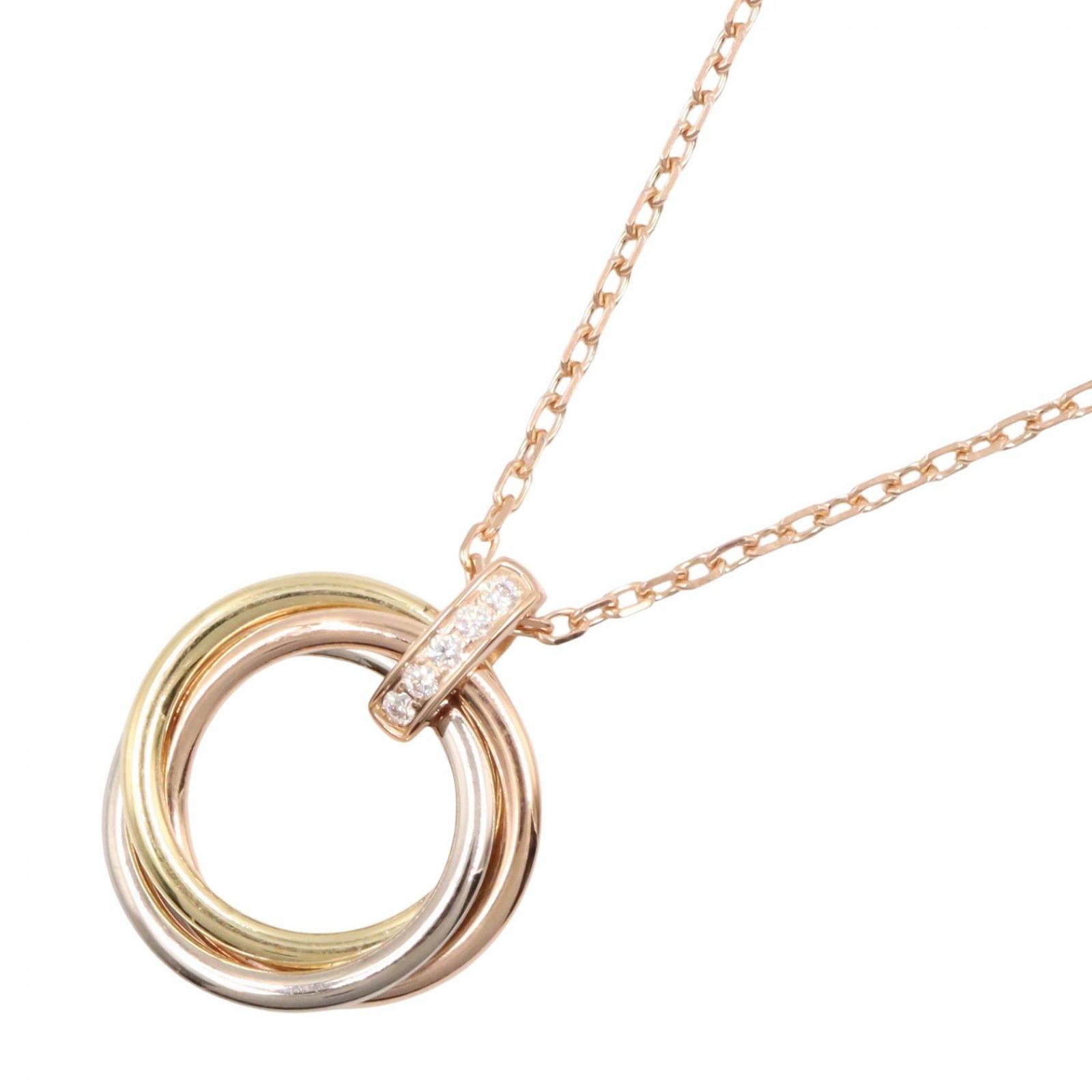 カルティエ CARTIER ネックレス トリニティ ネックレス ダイヤ 首回り40.5㎝ K18（イエローゴールド） K18WG（ホワイトゴールド） トリニティ ネックレス ダイヤ
