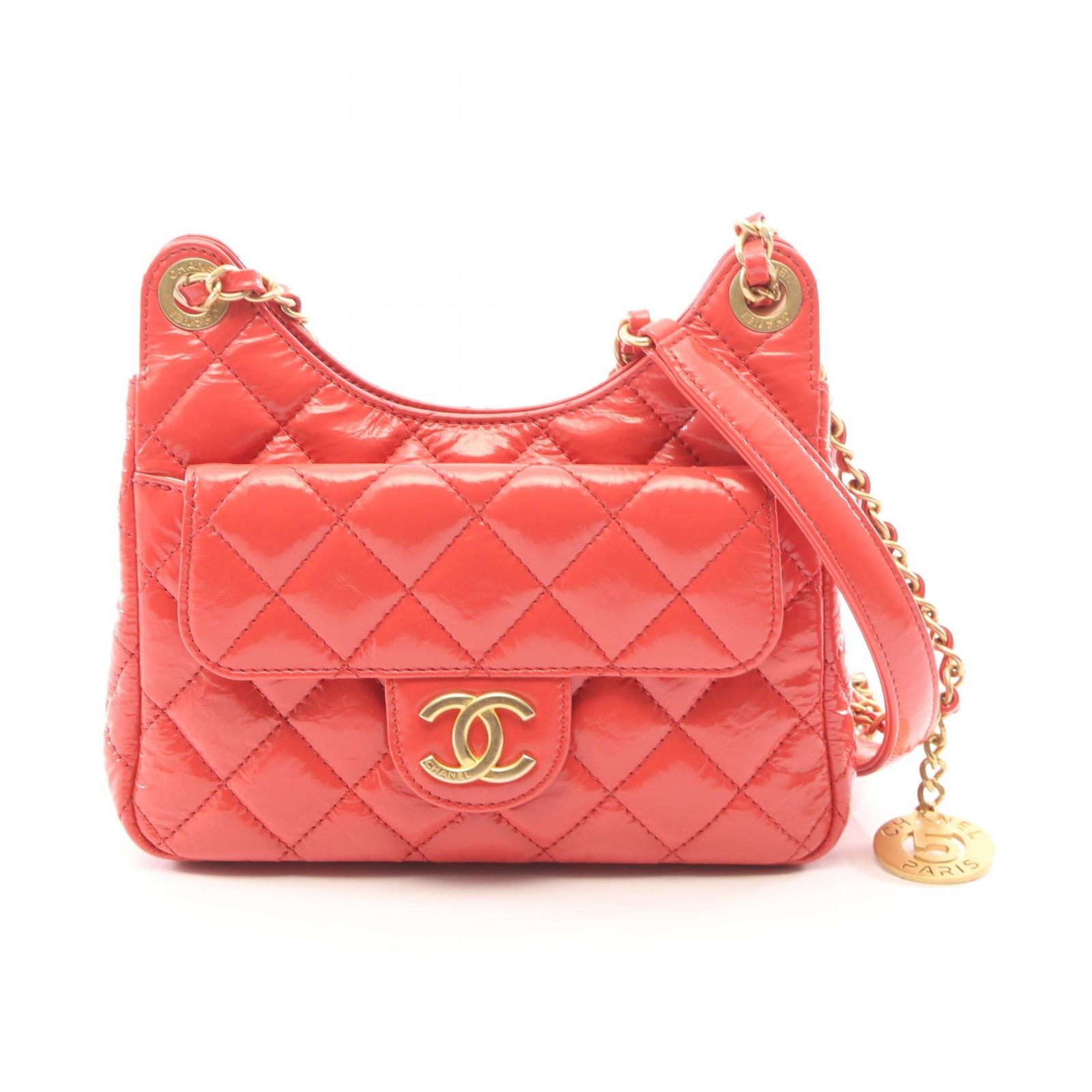 シャネル CHANEL ショルダーバッグ マトラッセ スモール ホーボーバッグ AS3710 コーラルピンク レザー マトラッセ スモール ホーボーバッグ レディース Used A