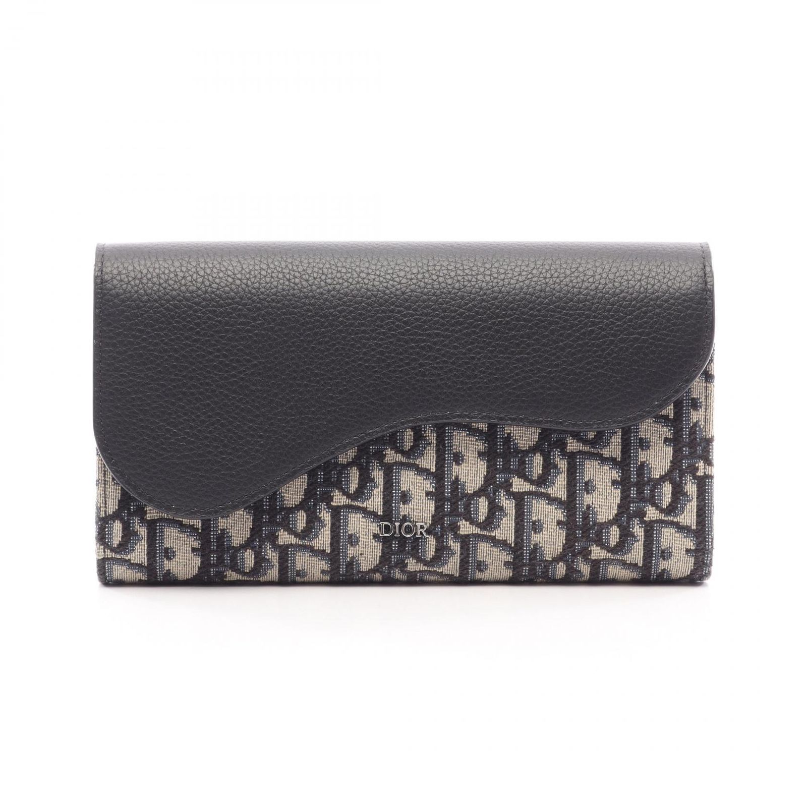 Dior 二つ折り財布 ネイビー キャンバス 極 美品 Christian Dior