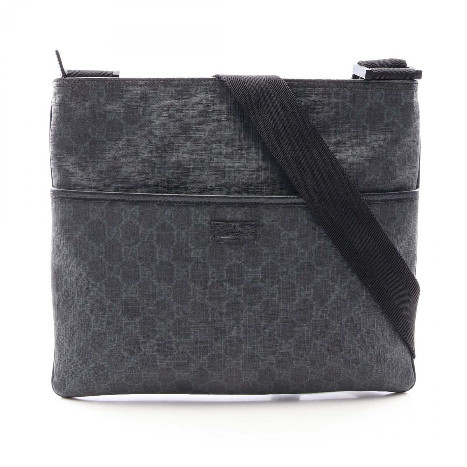 グッチ GUCCI ショルダーバッグ GGスプリーム 162904 ブラック PVCコーティングキャンバス レザー GGスプリーム ショルダーバッグ ユニセックス Used A