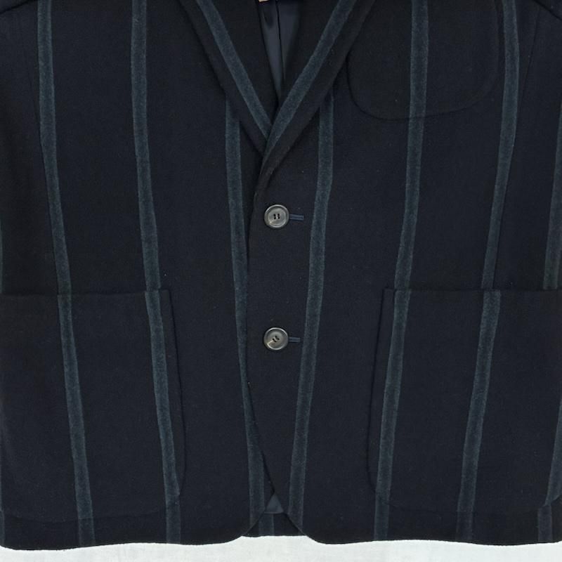 ISSEY MIYAKE MEN イッセイミヤケ 格子柄2Bテーラードジャケット イッセイミヤケ 80s 黒タグ オンリミット マルチ ストライプ ナイロン