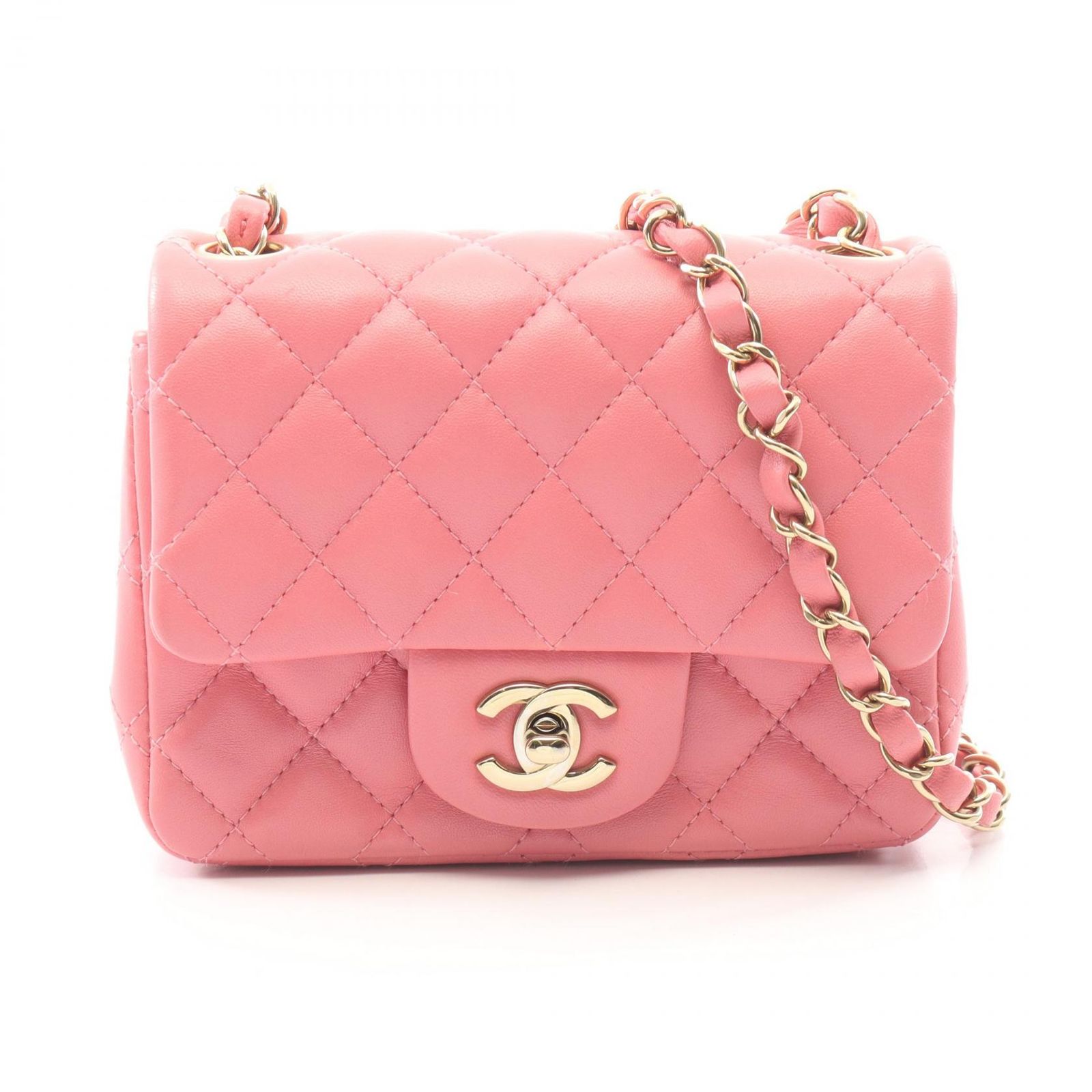 シャネル CHANEL ショルダーバッグ ミニマトラッセ A35200 ピンク ラムスキン（羊革） ミニマトラッセ チェーンショルダー レディース Used A