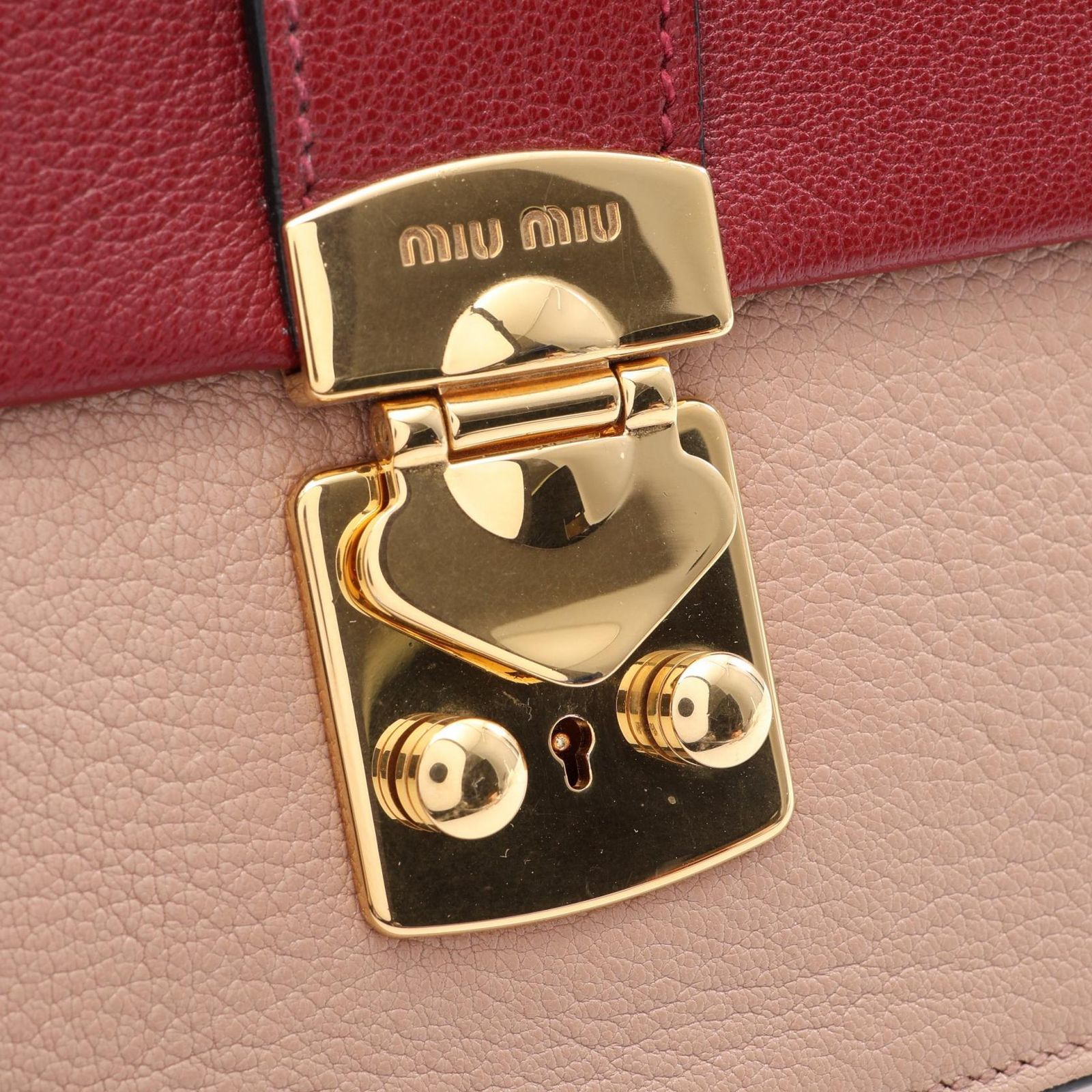 ミュウ ミュウ Miu Miu ショルダーバッグ MADRAS マドラス レッド 