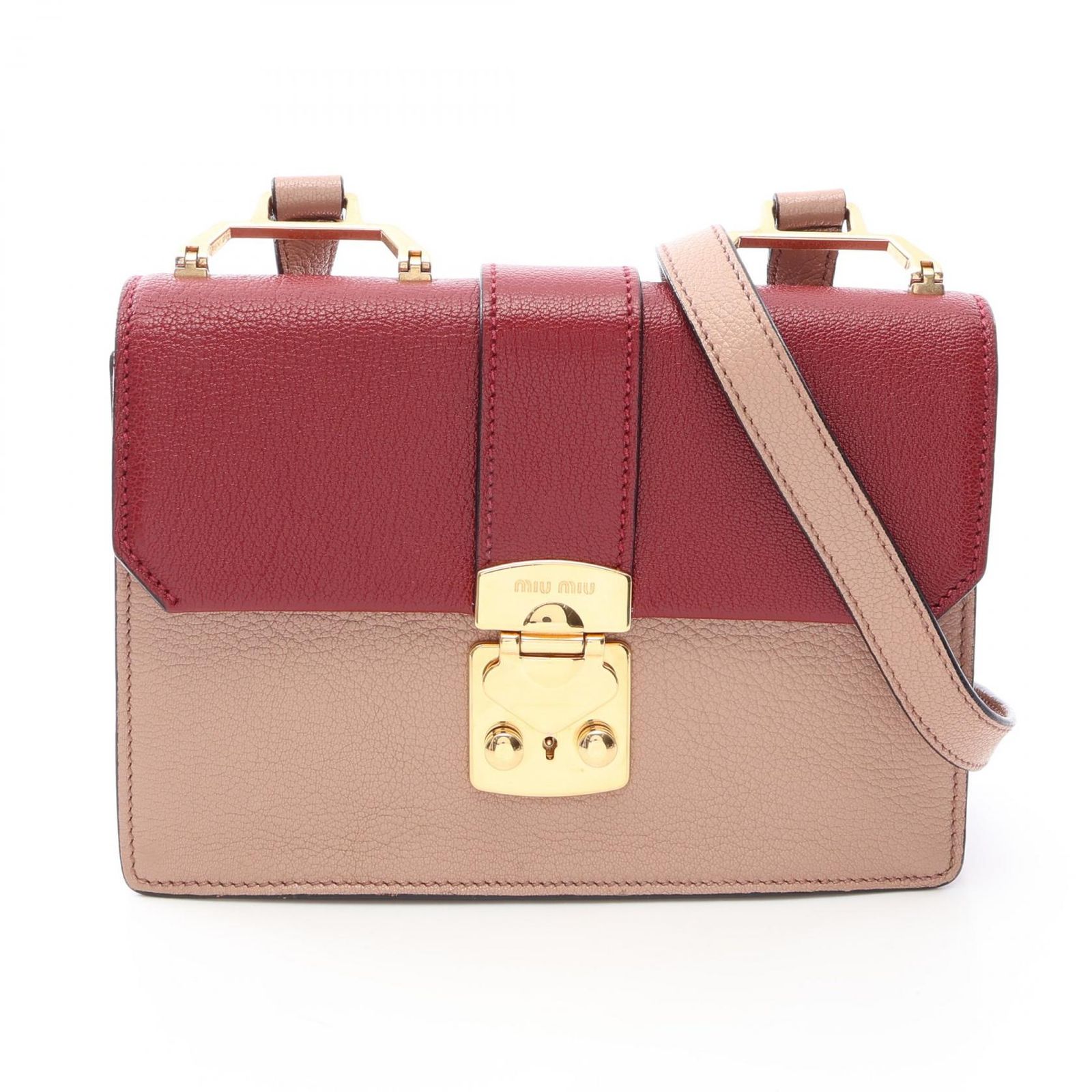 ミュウ ミュウ Miu Miu ショルダーバッグ MADRAS マドラス レッド