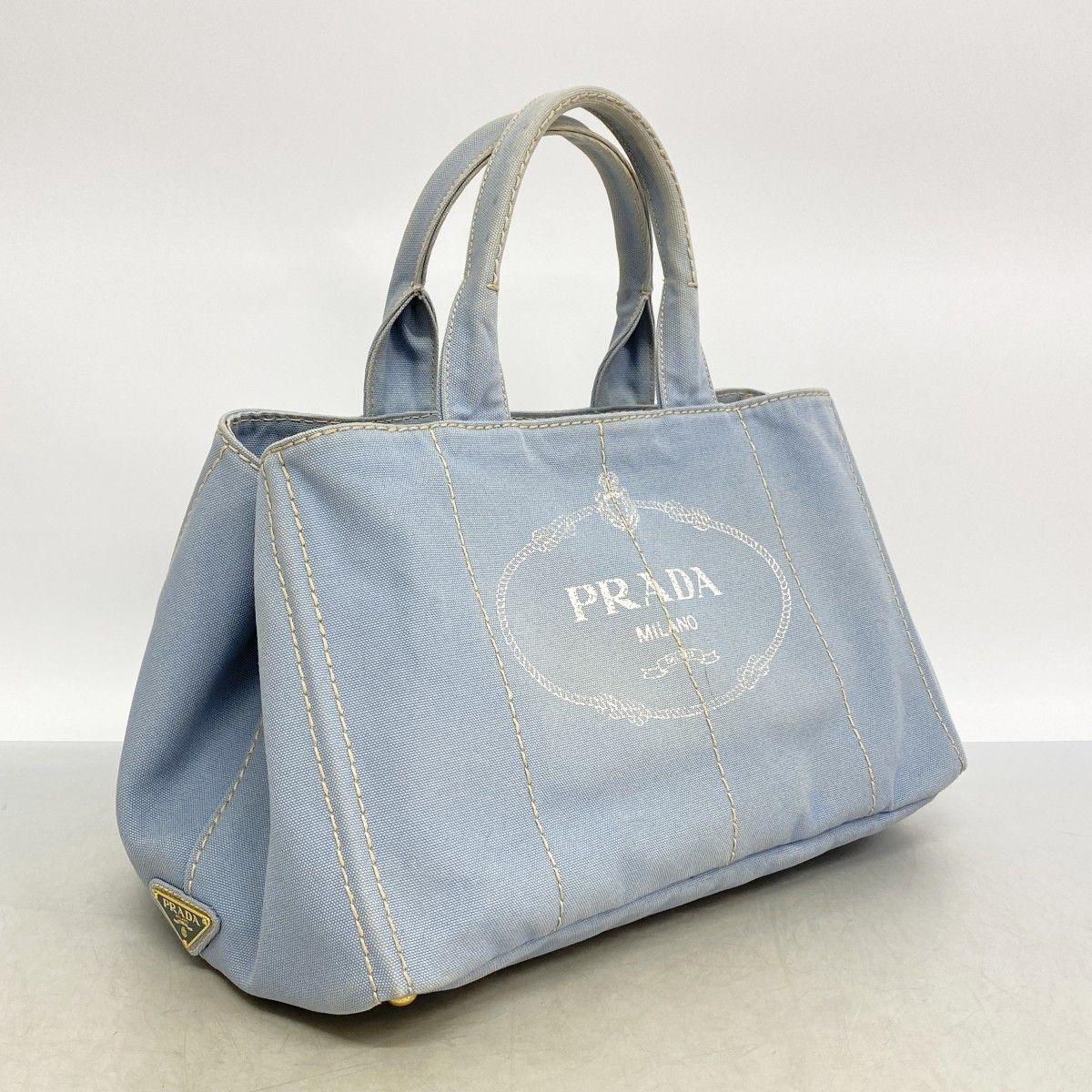 PRADA カナパトート 6fd6038】プラダ トートバッグ カナパ キャンバス スカイブルー