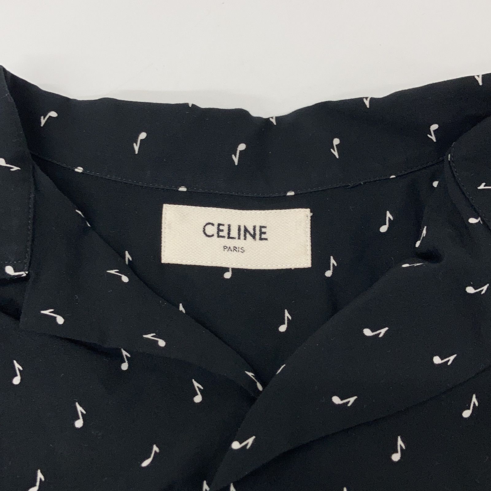 CELINE　セリーヌ　2C036736D 19SS レーヨン 音符柄 S/Sシャツ　37