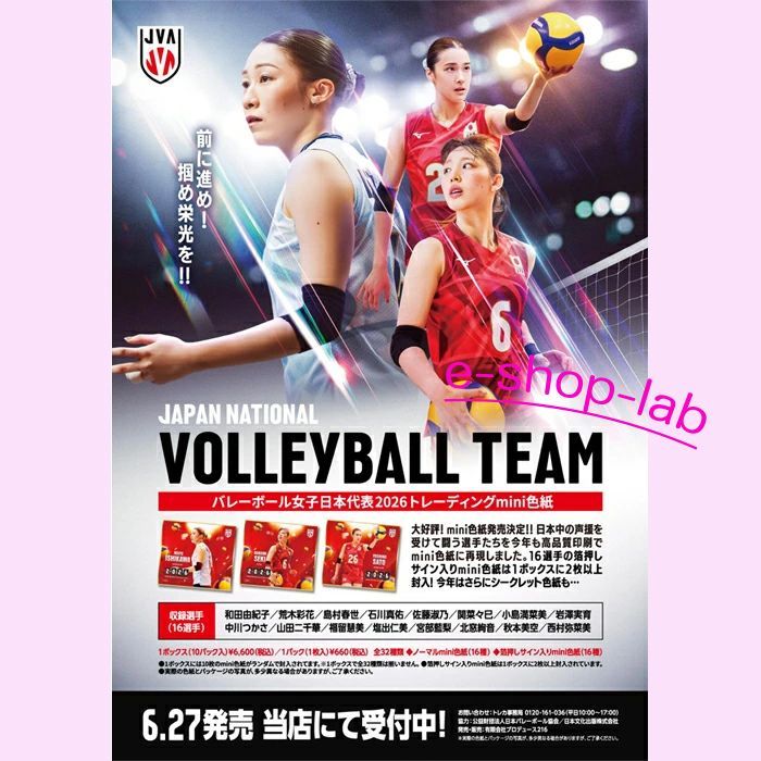 お得セット】バレーボール女子日本代表2026 トレーディングmini色紙 未