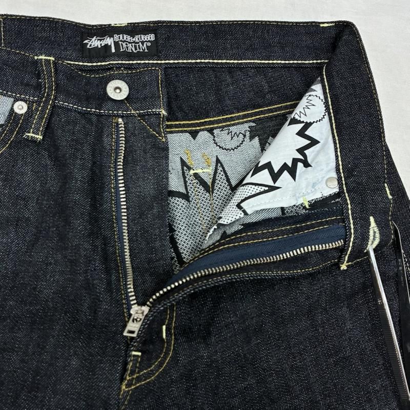 ステューシー ROUGH AND RUGGED DENIM 裏総柄 切替 デニムパンツ