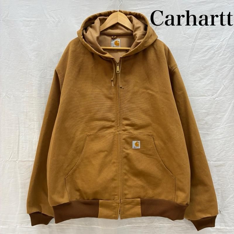 カーハート アクティブ ジャケット ダック パーカー ワーク フーデッド カバーオール J131-BRN メンズ XXL ISItems【USED】【古着】【中古】50161717