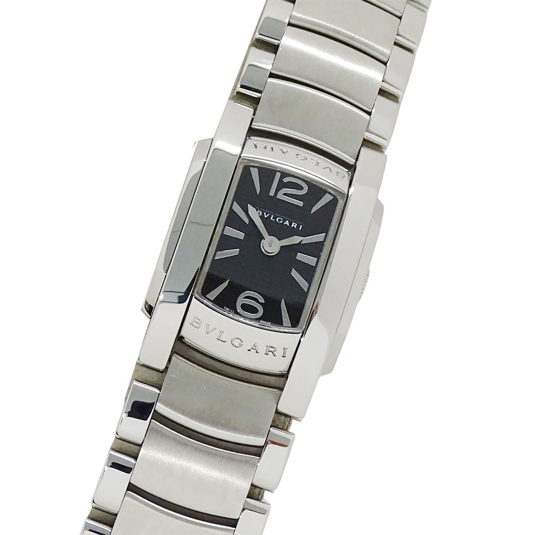 ブルガリ BVLGARI 時計 レディース ブランド アショーマ クオーツ QZ ステンレス SS AA26S シルバー ブラック 磨き済み 【中古】