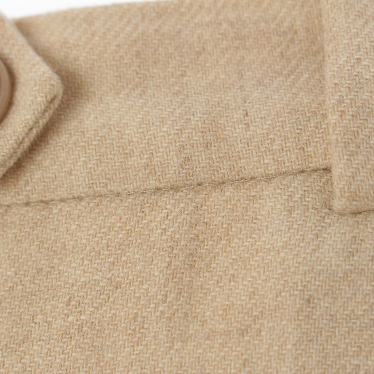 エルメス ゴルチエ期 カシミヤ 2タック ロゴライン ワイドスラックス パンツ ボトムス ベージュ オフホワイト 40【中古】