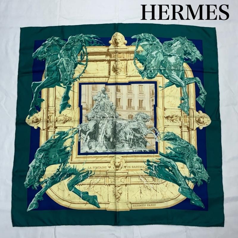 エルメス カレ90 LA FONTAINE DE BARTHOLDI バルトルディの泉 シルク スカーフ レディース - ISItems【USED】【古着】【中古】50162443 13,376円