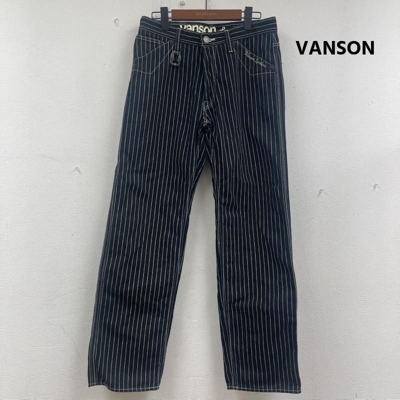 VANSON ストライプ　デニム ヴァンソン 日本製 シンチバックル ストライプ デニム パンツ バイカー