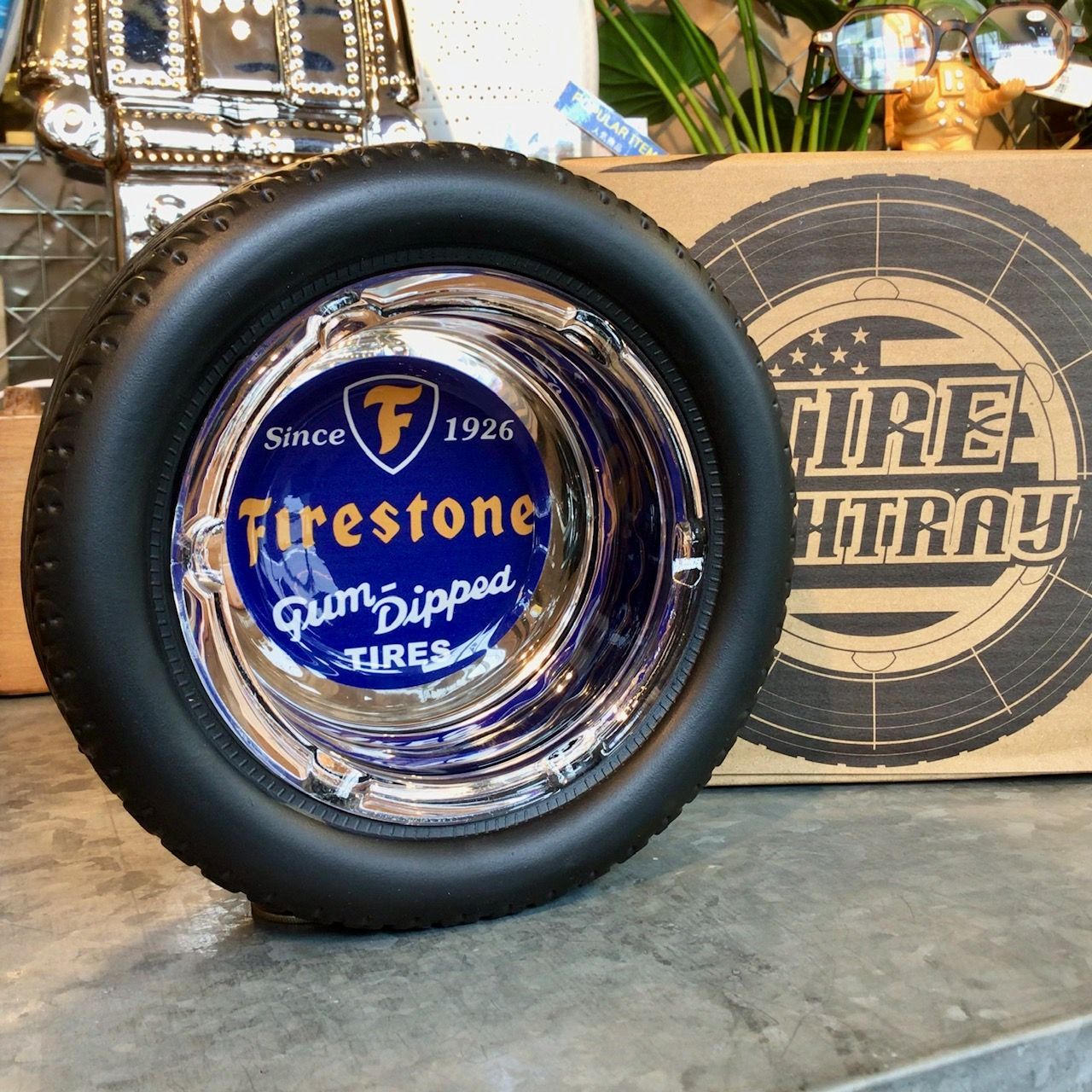 新品 タイヤ アシュトレイ 灰皿 ファイヤーストーン アメリカン雑貨