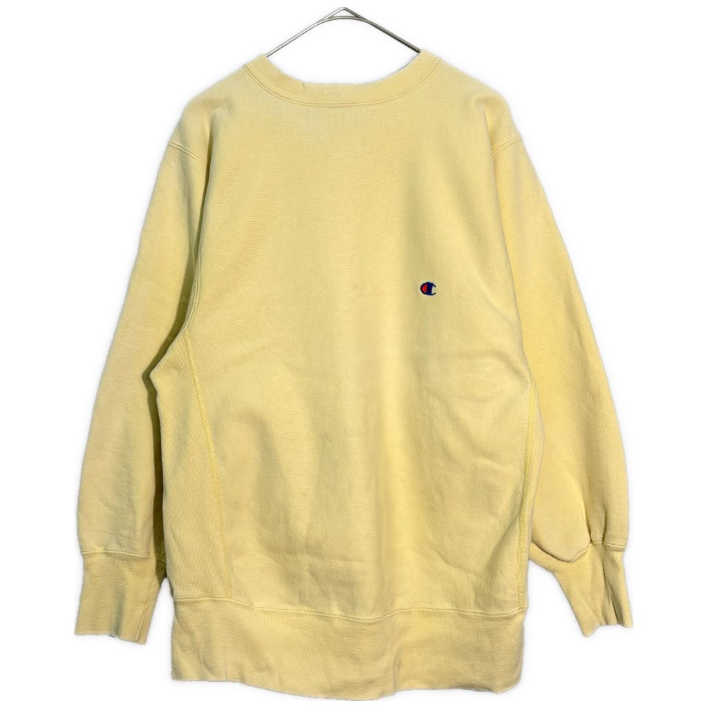 90年代 USA製 Champion チャンピオン REVERSE WEAVE リバースウィーブ スウェット イエロー(メンズ XL)中古 古着 Y4672