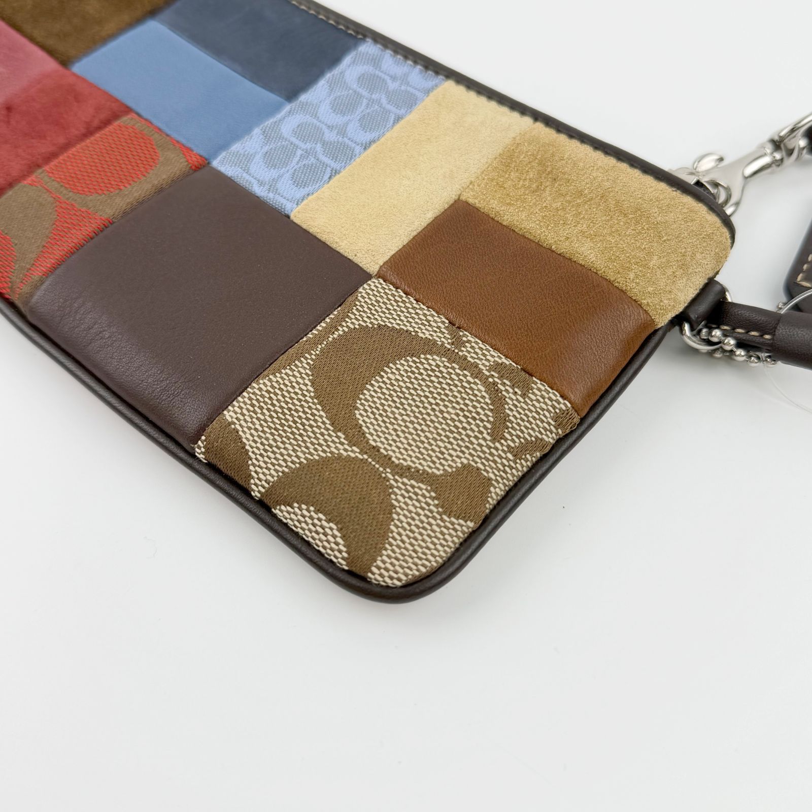 中古】COACH コーチ シグネチャー パッチワーク ハンドバッグ ポーチ