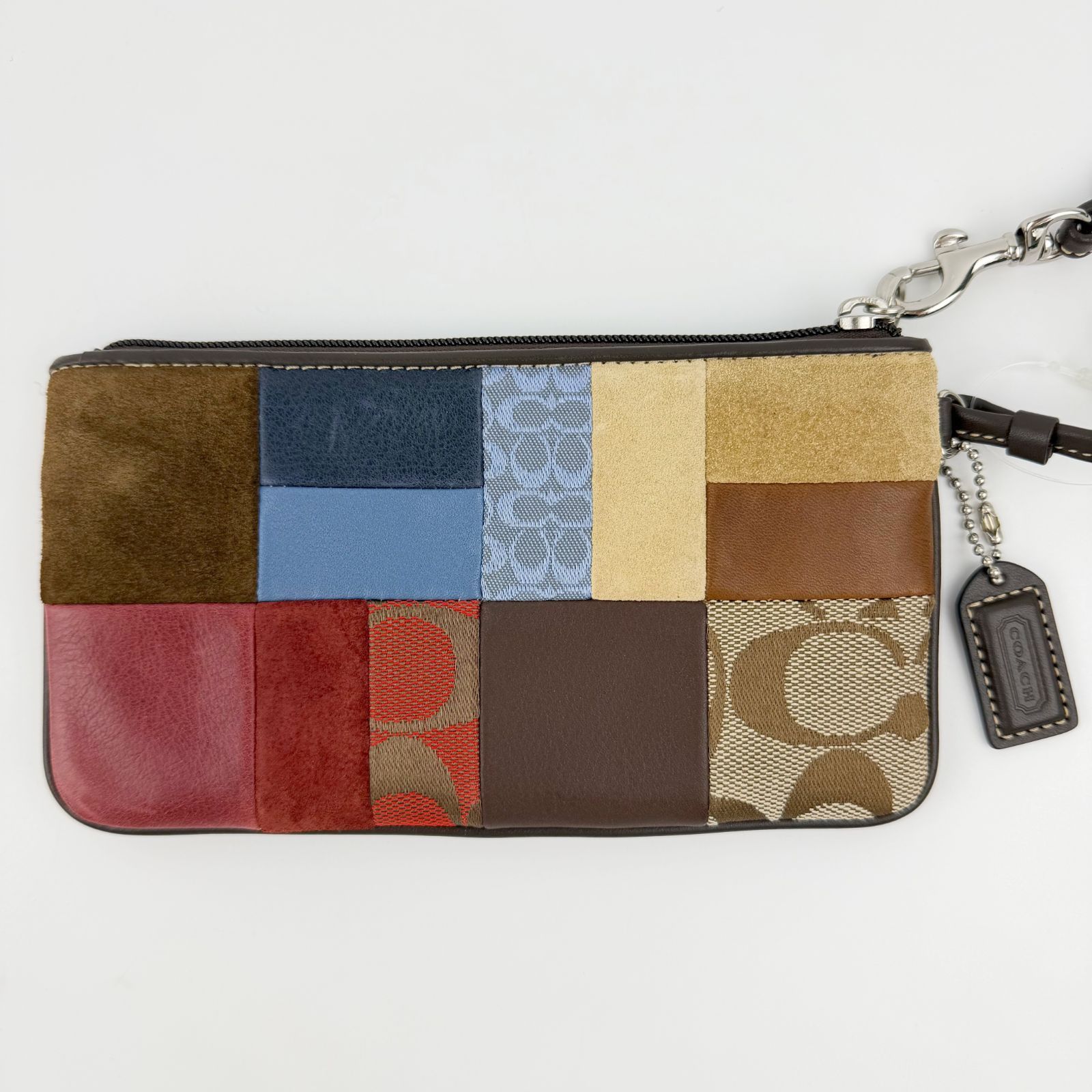 中古】COACH コーチ シグネチャー パッチワーク ハンドバッグ ポーチ