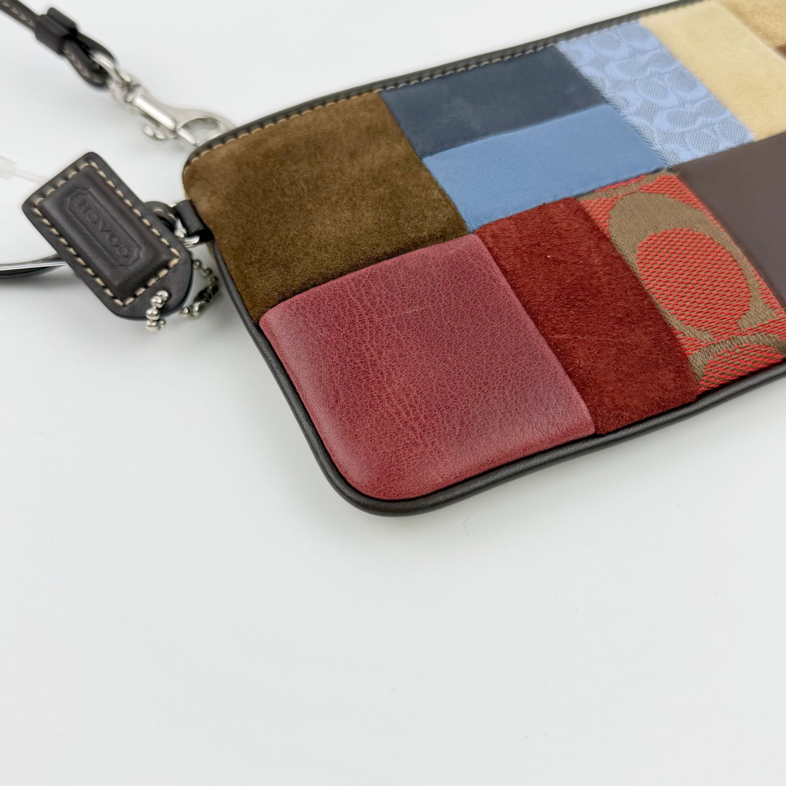 中古】COACH コーチ シグネチャー パッチワーク ハンドバッグ ポーチ