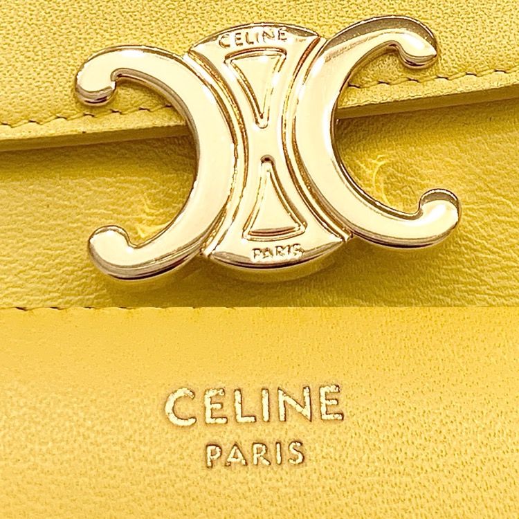 CELINE セリーヌ スモールフラップウォレット トリオンフ イエロー