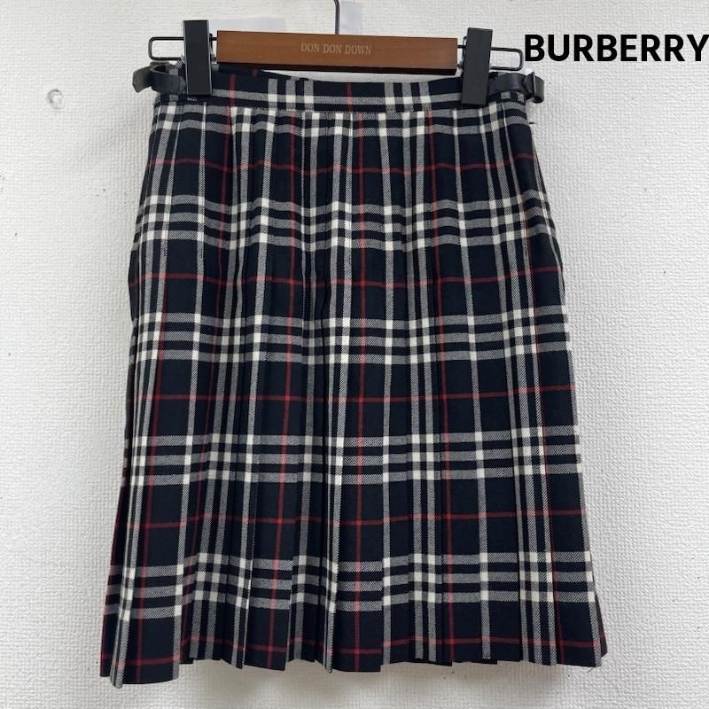 バーバリー BLUE LABEL ノバチェック柄 ウール ラップスカート fxf43