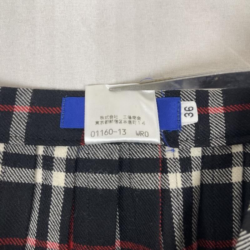 バーバリー BLUE LABEL ノバチェック柄 ウール ラップスカート fxf43