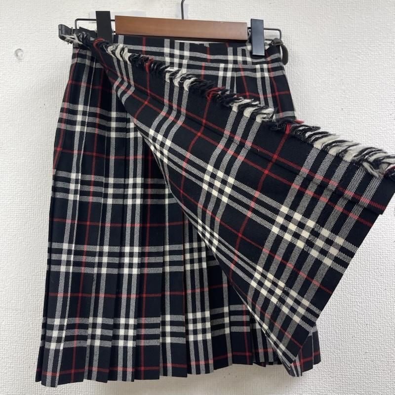 バーバリー BLUE LABEL ノバチェック柄 ウール ラップスカート fxf43