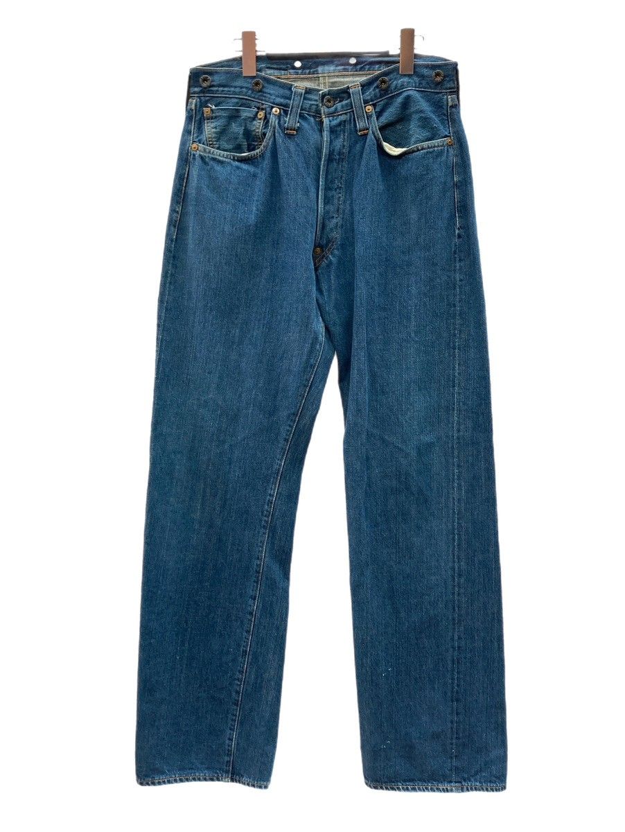 リーバイス Levi's 90s 90年代 201 No.2 デニム パンツ サスペンダーボタン USA製 ボタン裏555 バレンシア ジーンズ インディゴ 青 無地 デニム ネイビー 33・36 104MB-604