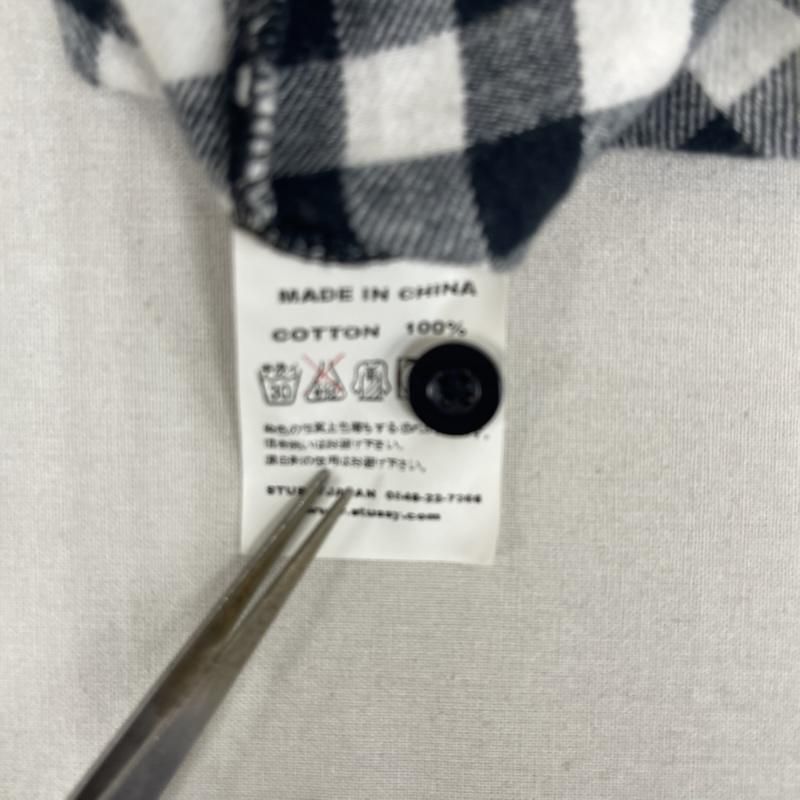 ステューシー 00s old stussy ギンガムチェック柄 長袖 裏地 紫