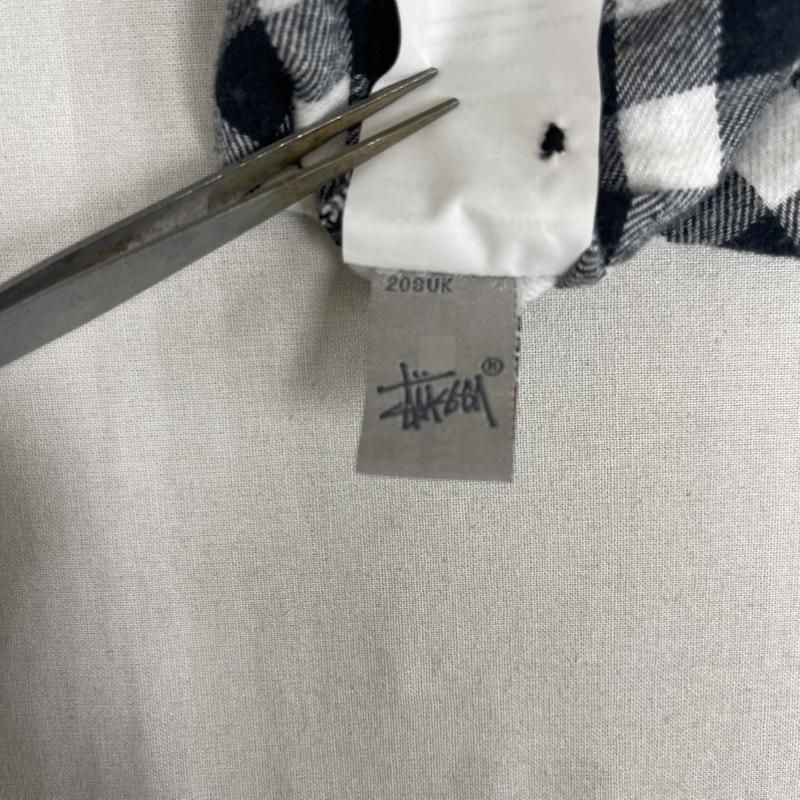 ステューシー 00s old stussy ギンガムチェック柄 長袖 裏地 紫